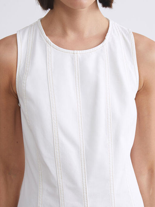 Bisiklet Yaka Jean Elbise