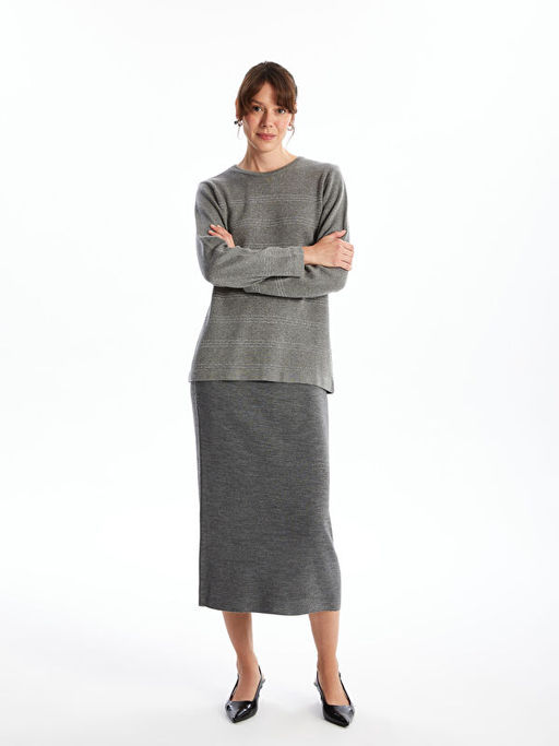 Beli Lastikli Kad?n Triko Etek