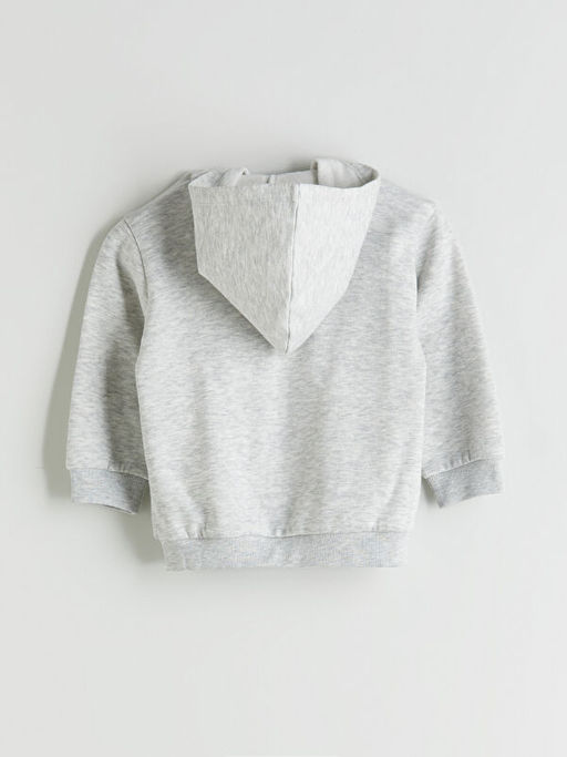 Kap??onlu Uzun Kollu K?z Bebek Fermuarl? Sweatshirt
