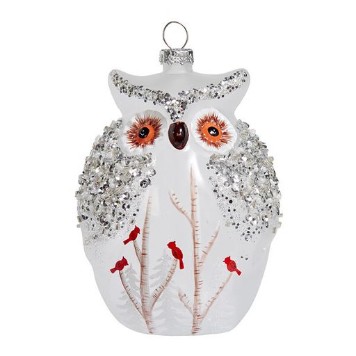 Распродажа! Сова Полярная (стекло) 8х7,5х12,5 см