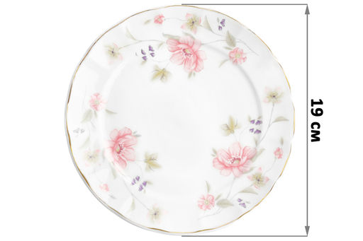 Набор тарелок для закуски 2 пр. 19*19*1,6 см Диана, фарфор, NEW BONE CHINA - Elan gallery фото 2