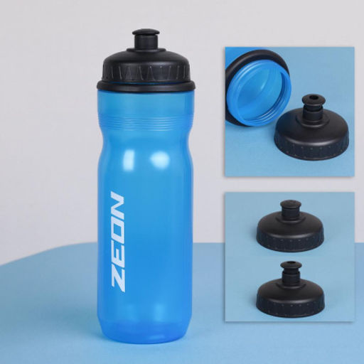 Бутылка для воды велосипедная ZEON WB066 силиконовый клапан, пищевой hi-quality PP, 750ML цвет blue/уп100 - Галеонтрейд фото 5