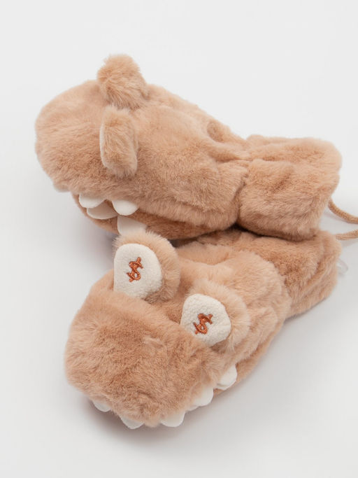 Варежки детские меховые на шнурке Kim Lin  фото 2