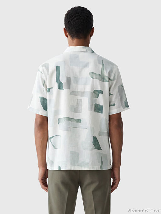 Regular Fit Resort Yaka Desenli Erkek G?mlek