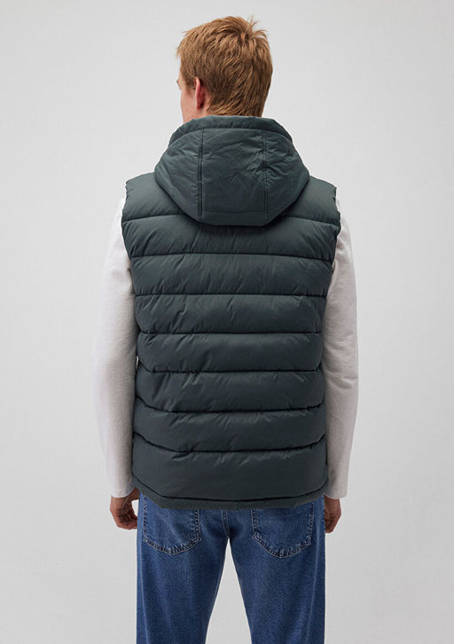 Kapusonlu Yesil Sisme Yelek - Mavi фото 4