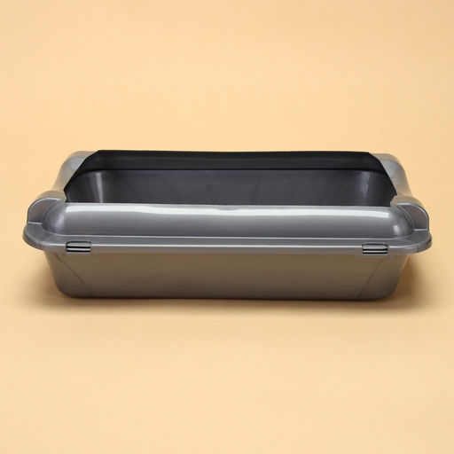 Туалет средний с бортом 36 х 26 х 9 см, лоток+борт серебро