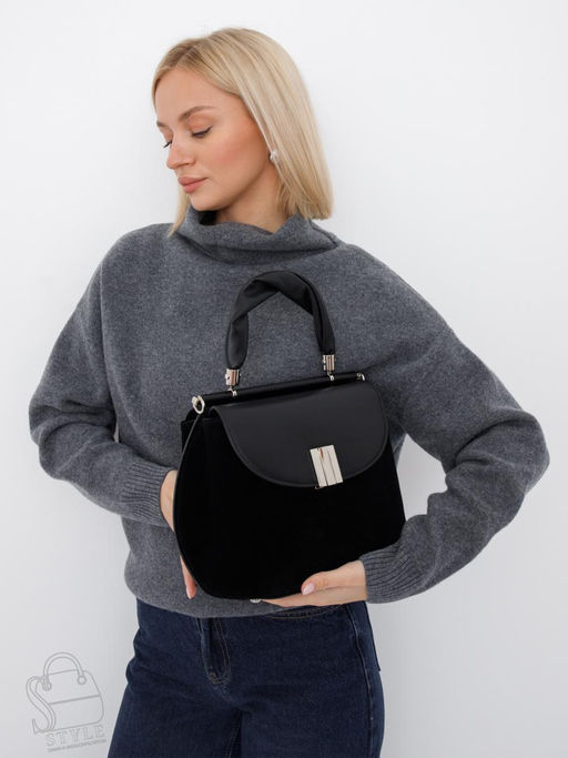 Сумка женская кожаная 1109M black Polina&Eiterou