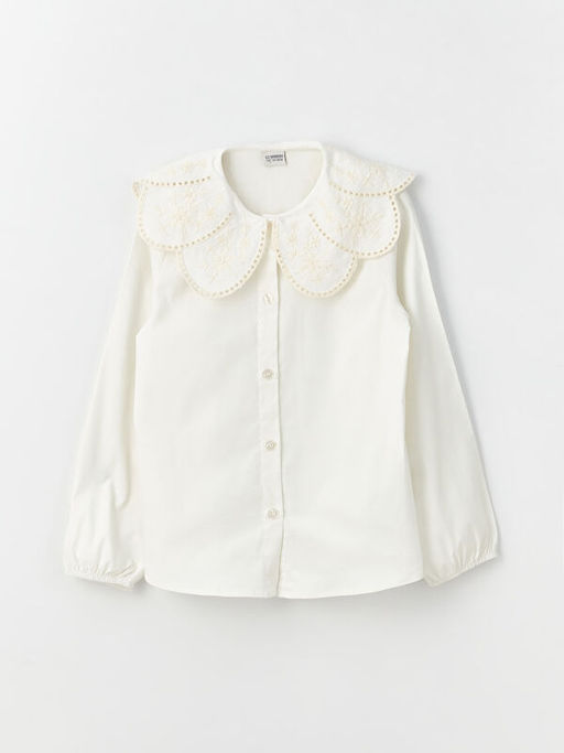 Bebe Yaka Nak??l? Uzun Kollu K?z ?ocuk G?mlek