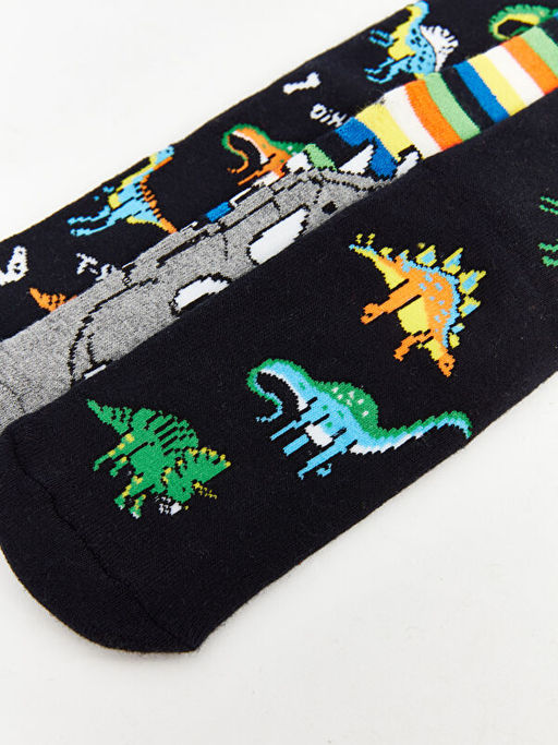 Desenli Erkek ?ocuk Havlu Soket ?orap 3l? - Waikiki фото 3