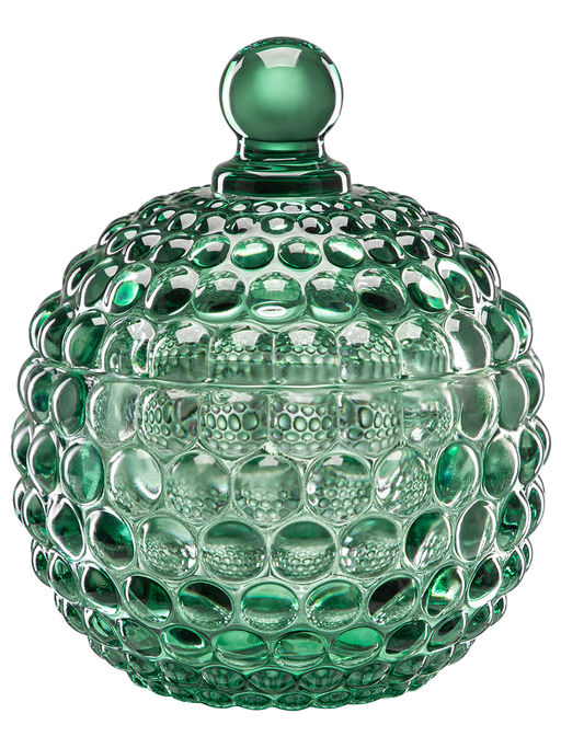 Горшочек д/меда 300 мл 11*11*13,5 см "Пузырьки" зеленый