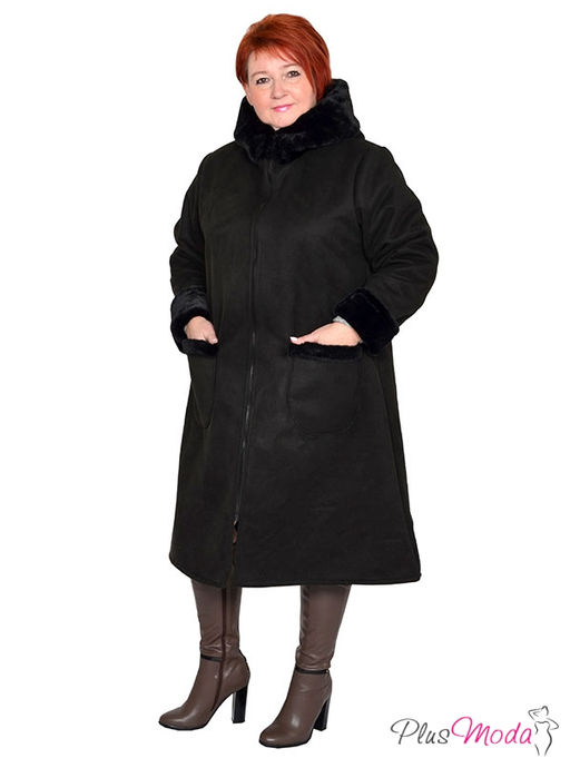 Жакет-дубленка Модель №1447 размеры 44-84 - Plusmoda фото 3