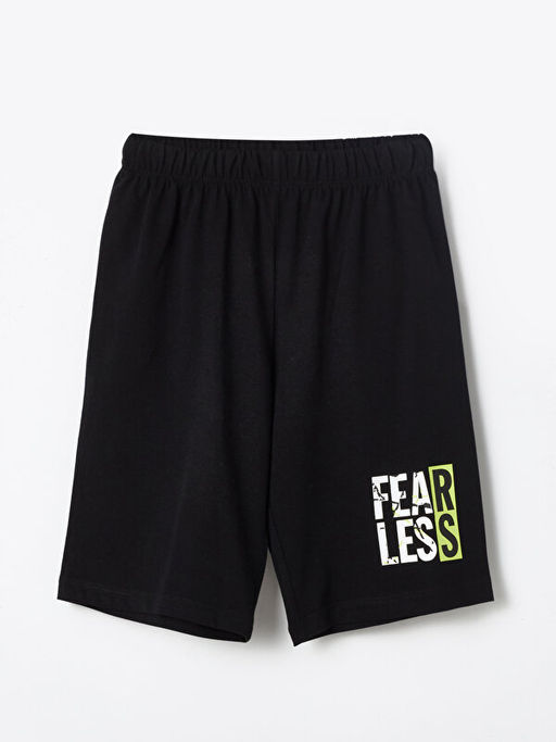 Beli Lastikli Bask?l? Erkek ?ocuk Pijama ?ort