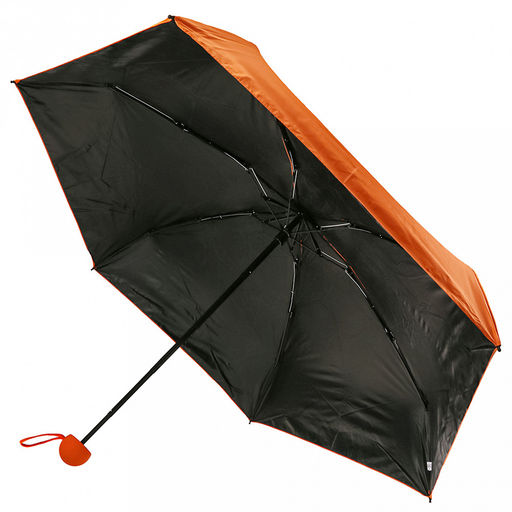 Зонт-мини механический Палитра UPF50+ ткань эпонж (полиэстер) + черное УФ-покрытие, 6 лучей, д/купола 90см, 5 сложений, 18см в сложенном виде, механизм против ветра, ручка с покрытием soft-touch, цвет оранжевый, 218гр (Китай) - Домашняя мода фото 3