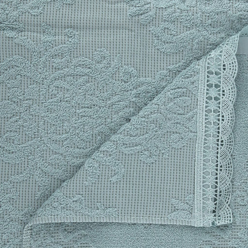 Полотенце махровое "Династия" 70х140см, хлопок 100%, ажурный кант, мятный (Китай)