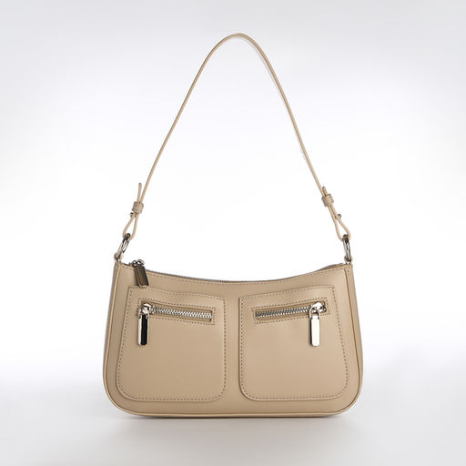 Сумка женская багет TEXTURA на молнии, 21×6×13 см, бежевая