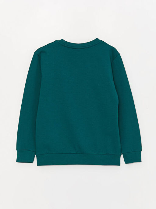 Bisiklet Yaka Bask?l? Uzun Kollu Erkek ?ocuk Sweatshirt - Waikiki фото 3