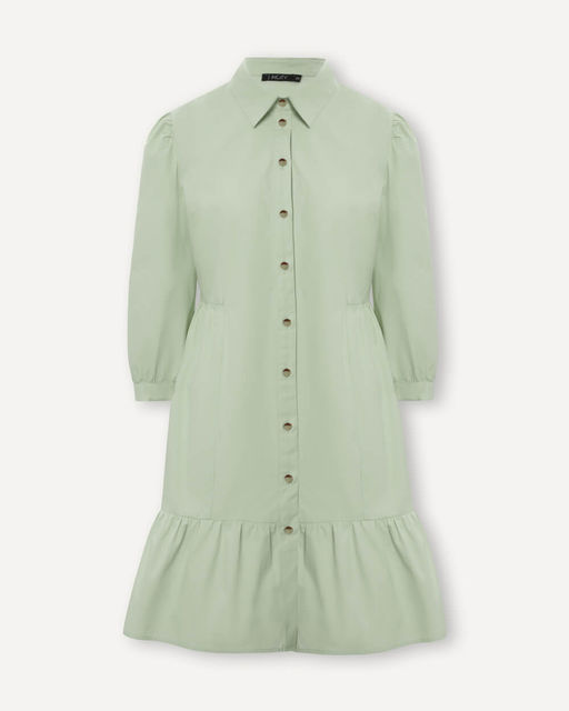 Хлопковое платье в рубашечном стиле - Incity фото 2