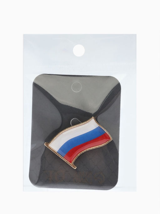 Брошь «Флаг России», триколор в золоте