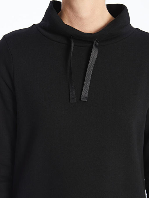 Yar?m Bal?k?? Yaka Kad?n Kal?n Sweatshirt Tunik