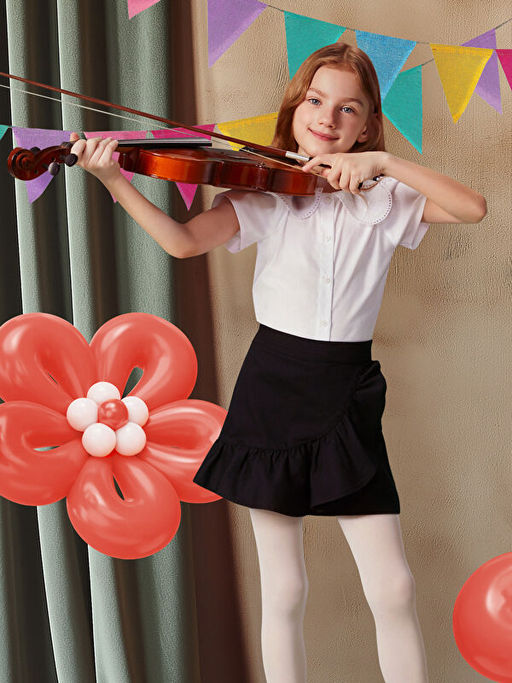 Bebe Yaka ?i?ekli K?z ?ocuk G?mlek