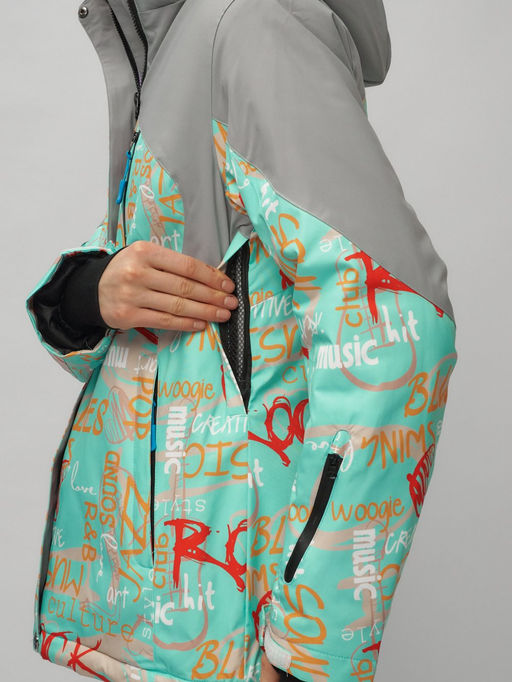 Горнолыжный костюм женский бирюзового цвета 02252Br - Chunmai фото 44