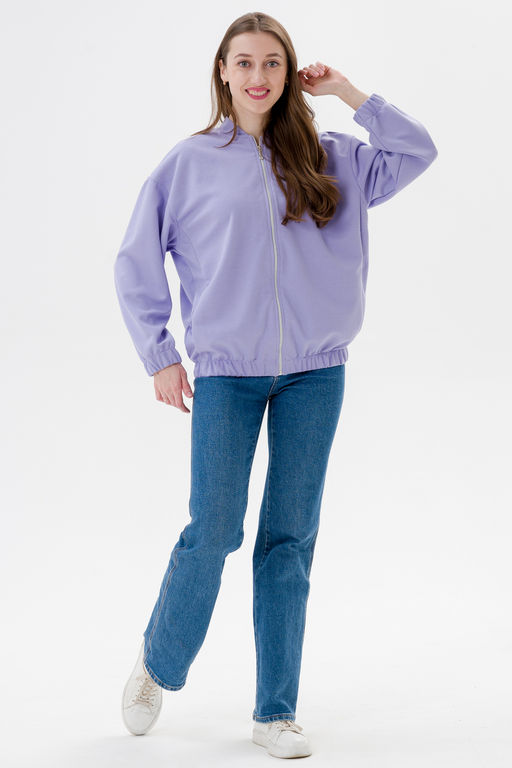 Бомбер из коттон фита сирень макси - Амадэль фото 2