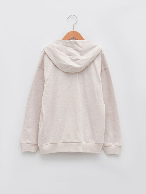 Kap??onlu Bask?l? Uzun Kollu K?z ?ocuk Sweatshirt - Waikiki фото 2