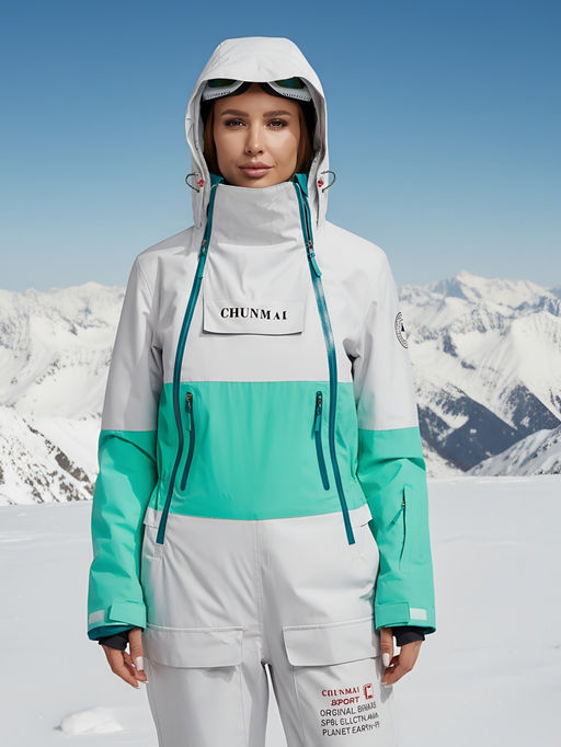 Горнолыжный комбинезон женский зимний зеленого цвета 2320Z