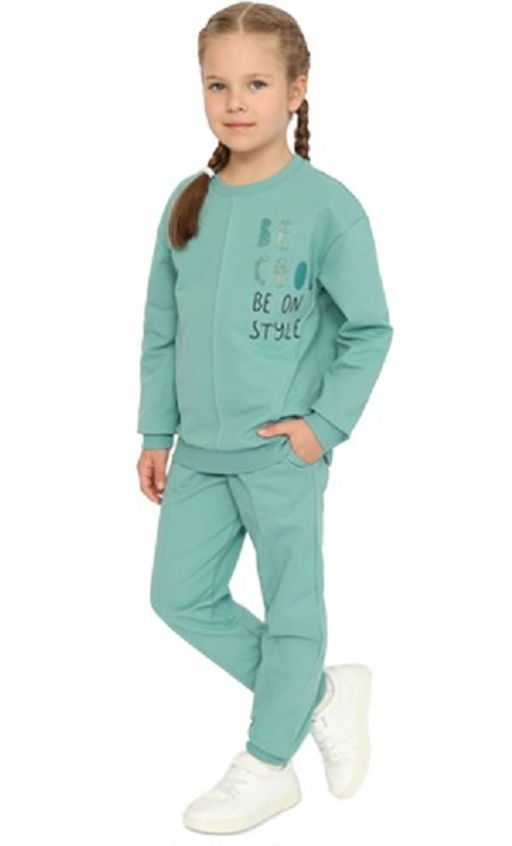 CRB wear/CWKG 90202-39 Костюм для девочки (джемпер, брюки),морская волна/Ex.Cherubino