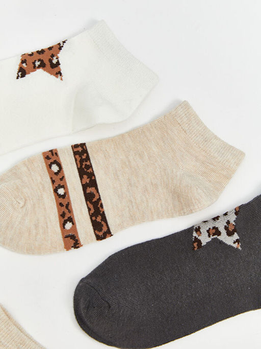 Desenli Kad?n Patik ?orap 5li
