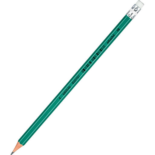 Цена за 10 шт. Карандаш чернографитный Attache плаcтик, с ластиком, HB, зеленый корпус