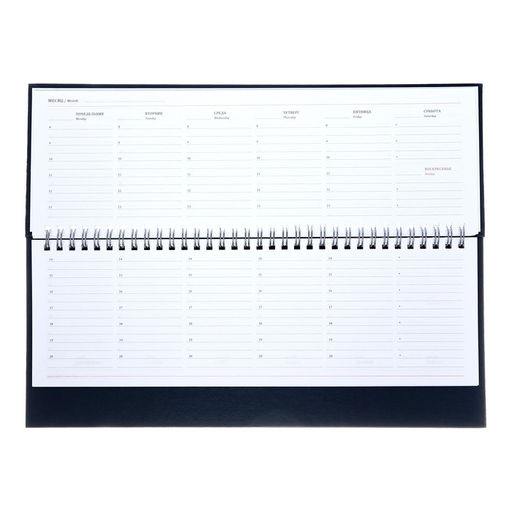 Планинг недатированный 100 х 300 мм, 56 листов, на гребне, обложка бумвинил, синий - Calligrata фото 5