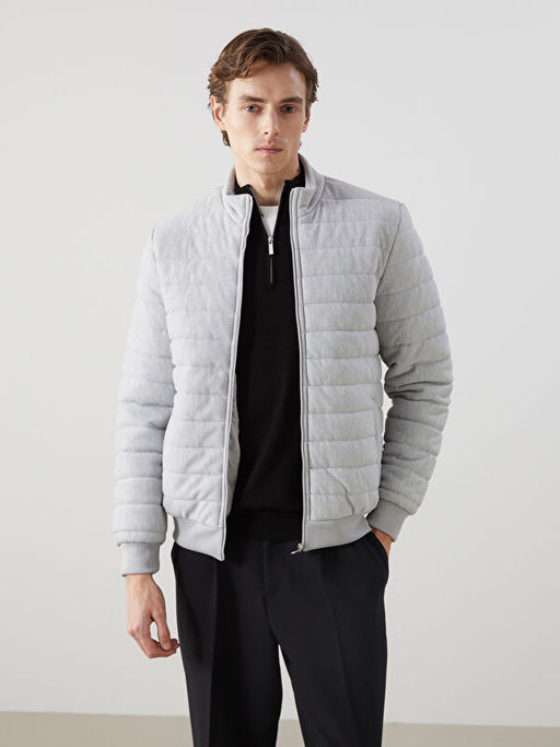 Slim Fit Dik Yaka Erkek Mont