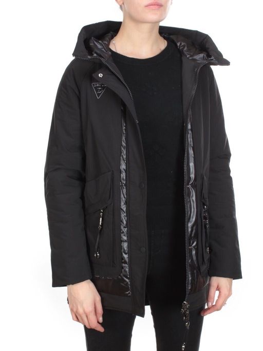 E03 BLACK Куртка демисезонная женская HOLDLUCK (100 гр. синтепон) - Фабричный китай фото 6