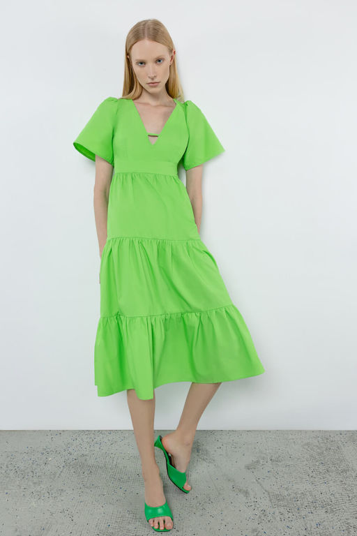 Зеленое хлопковое платье - Incity фото 2