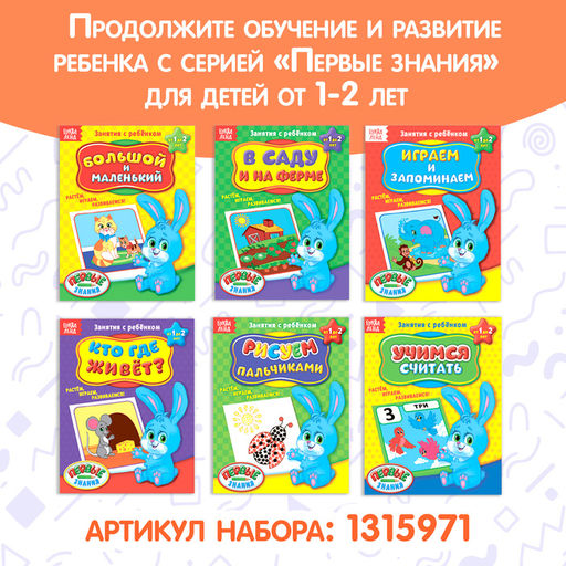 Обучающие книги Полный годовой курс. Серия от 0 до 1 года, 6 книг по 16 стр., в папке - Буква-Ленд фото 9