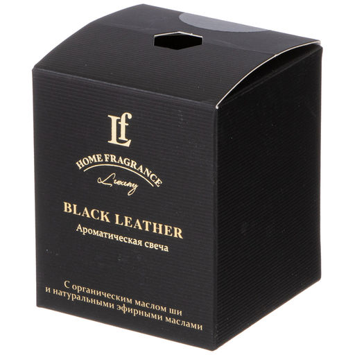 Свеча ароматизированная Lefard Black Leather в стакане 6×7,5 см  фото 2