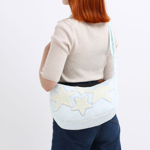 Сумка молодёжная на молнии, 36?8?23 см, голубая