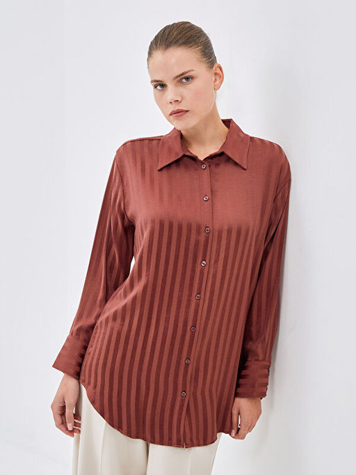 ?izgili Saten Kad?n G?mlek Tunik