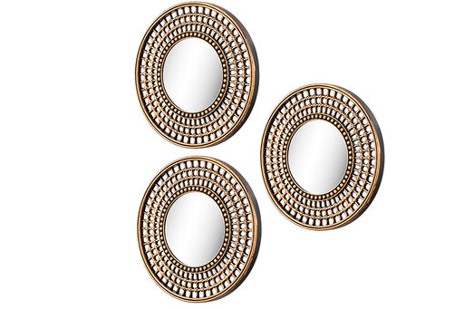 Набор из 3-х интерьерных зеркал, 24,5*24,5*1,5 см с подвесом. пластик - Elan gallery фото 3