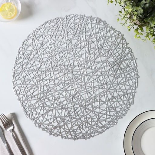 Набор салфеток сервировочных на стол Доляна Паутинка, d=38 см, 4 шт, цвет серебряный  фото 14