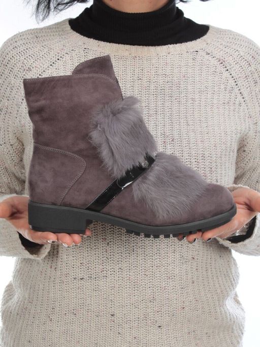 04-907E-7Y7 8J45M Ботинки зимние женские (натуральная замша, натуральный мех) - Фабричный китай фото 2