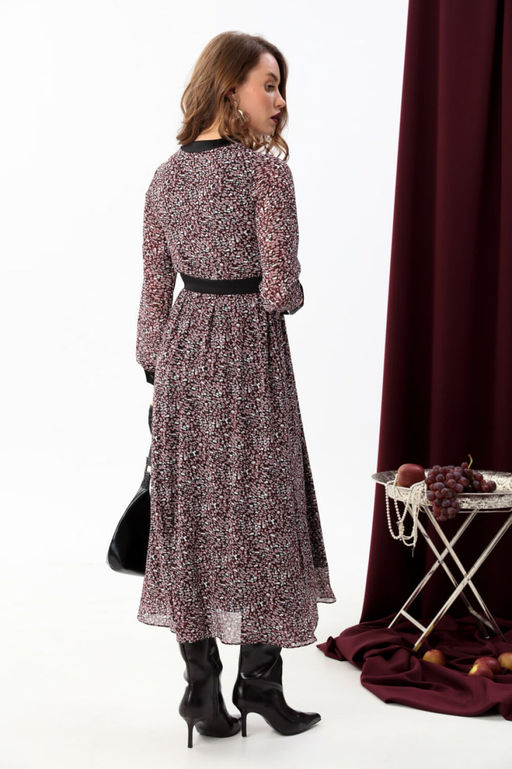 Платье NIKVA н941-1 винная абстракция  фото 4