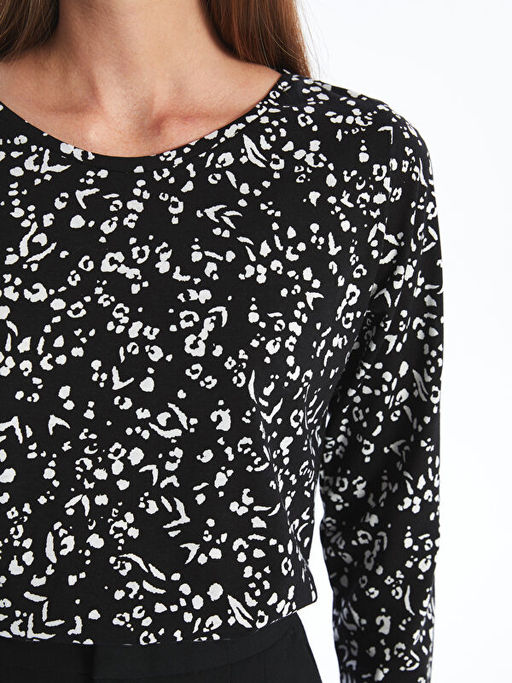 Bisiklet Yaka Desenli Kad?n Bluz