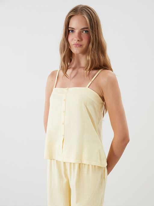 Kare Yaka Poplin Kad?n Pijama Tak?m?