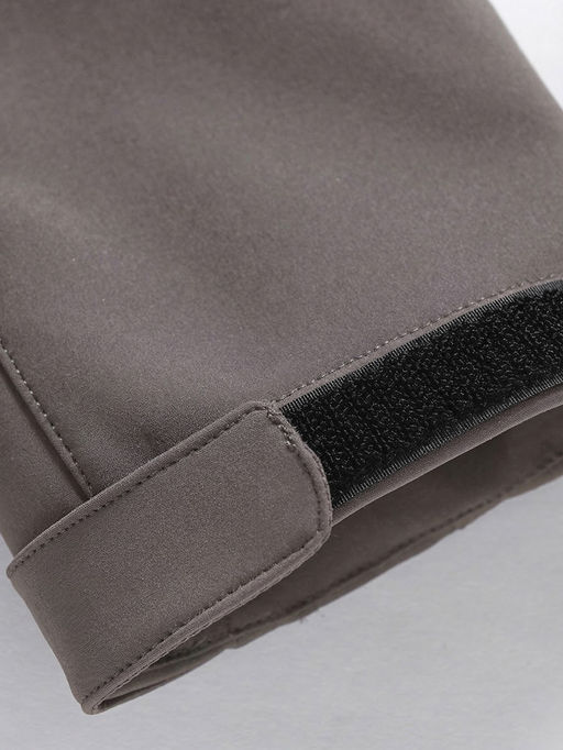 Парка женская софтшелл виндстоппер удлинённая с капюшоном темно-серого цвета 9618_1TC