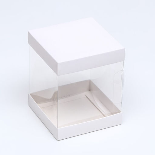 Цена за 10 шт. Коробка с PVC Мини 10?10?12 см Белый - UPAK LAND фото 2