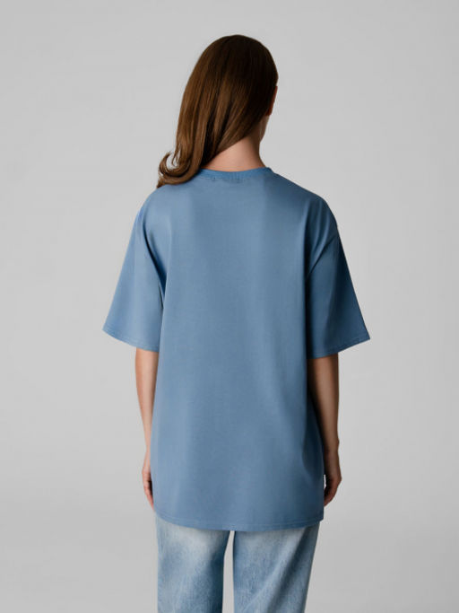 Арт. 3187 Футболка женская оверсайз 42-48 (4 шт) Цвет:серо-голубой - Калинка фото 5