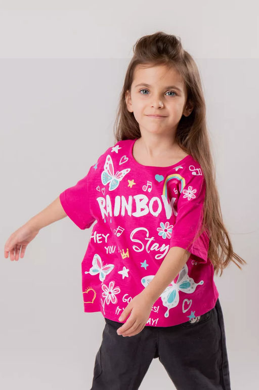 CRB wear/CWKG 63730-25-389 Футболка для девочки,ягодный/Ex.Cherubino  фото 3
