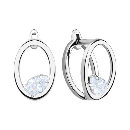 Серьги из серебра куб.циркон., Л-11910